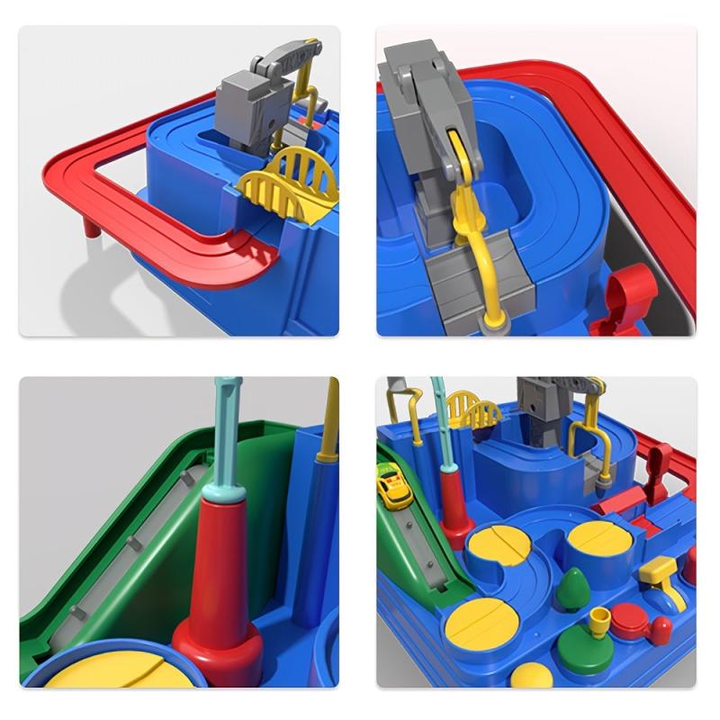 City Rescue Adventure Track Toy Set with 3 Mini Cars