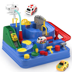 City Rescue Adventure Track Toy Set with 3 Mini Cars