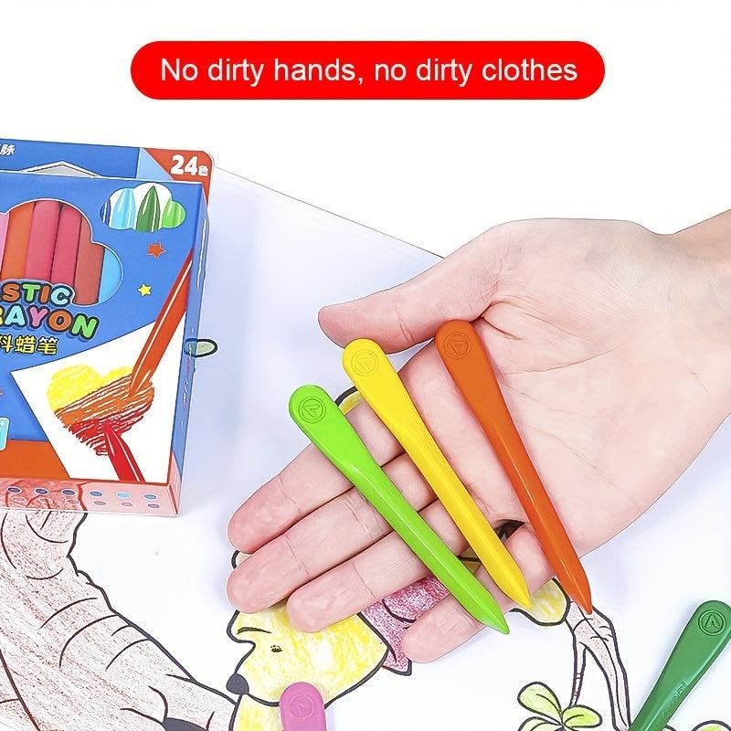 18 Colors Triangular Crayons for Kids Safe Non-Toxic Drawing Toys