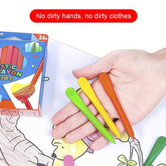 18 Colors Triangular Crayons for Kids Safe Non-Toxic Drawing Toys