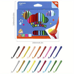 18 Colors Triangular Crayons for Kids Safe Non-Toxic Drawing Toys