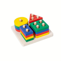 Montessori Geometric Shape Block Set for Early Education