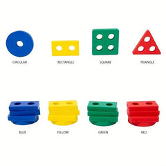 Montessori Geometric Shape Block Set for Early Education