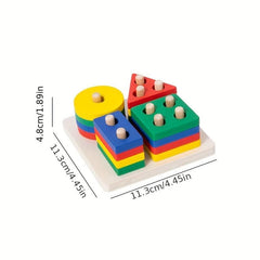 Montessori Geometric Shape Block Set for Early Education