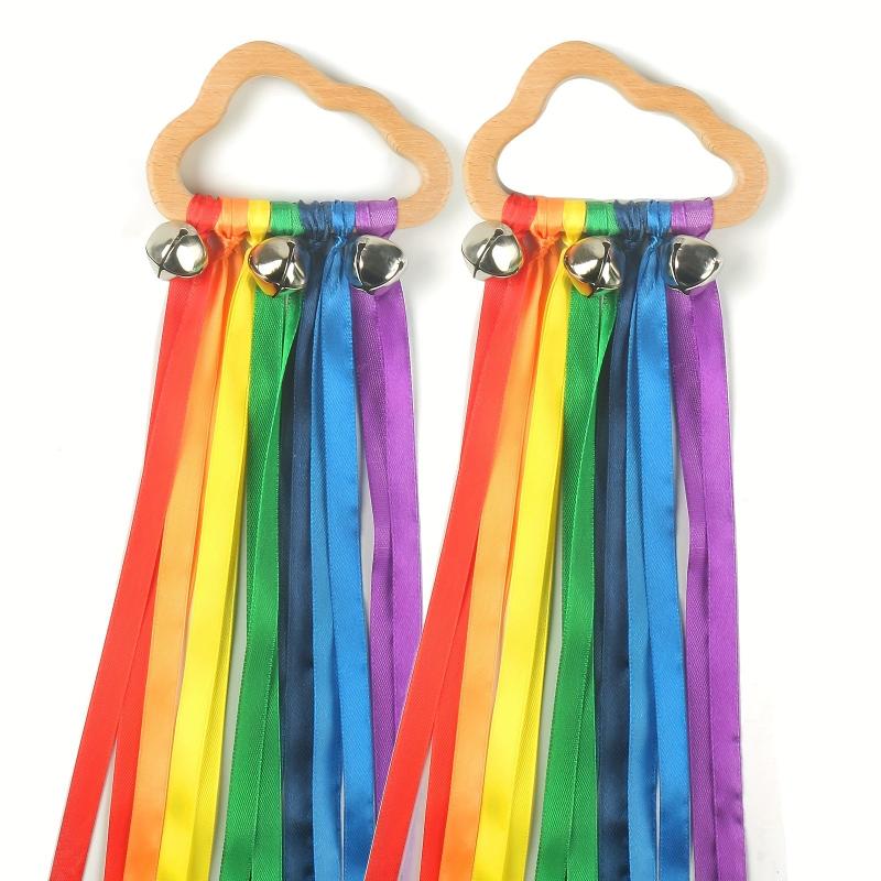 2pcs Cloud Ribbon Bell Hand Kite Toy DIY Craft