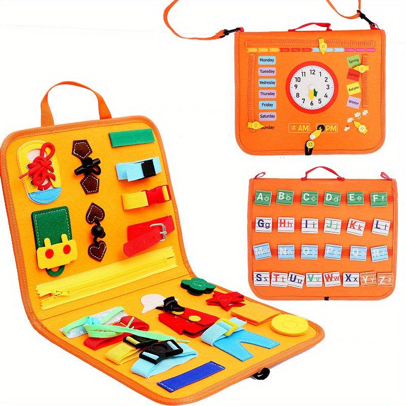 Montessori Busy Board Toy for Kids - Sensory Board for Fine Motor Skills