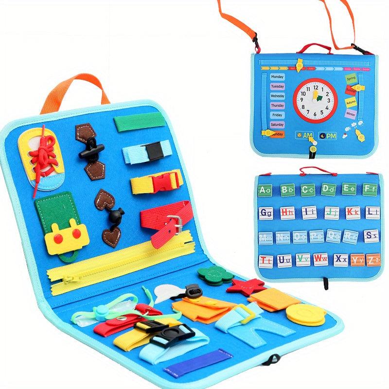 Montessori Busy Board Toy for Kids - Sensory Board for Fine Motor Skills