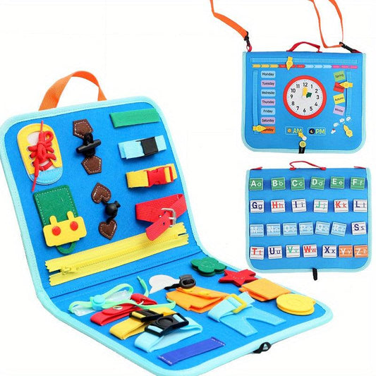 Montessori Busy Board Toy for Kids - Sensory Board for Fine Motor Skills