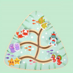 Educational Toy Set for Kids - Shapes Fruits Cars Numbers Wooden Tracks Mazes