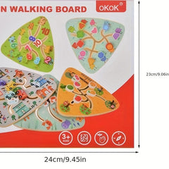 Educational Toy Set for Kids - Shapes Fruits Cars Numbers Wooden Tracks Mazes