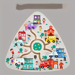 Educational Toy Set for Kids - Shapes Fruits Cars Numbers Wooden Tracks Mazes