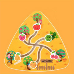 Educational Toy Set for Kids - Shapes Fruits Cars Numbers Wooden Tracks Mazes