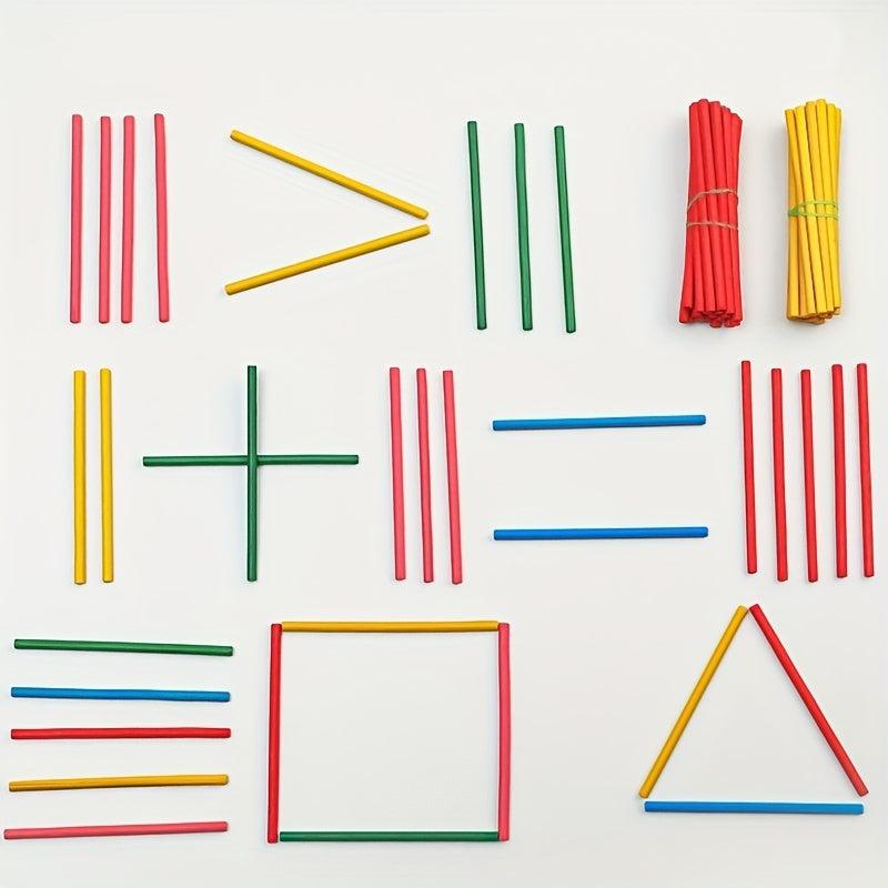 100 Pcs Montessori Number Counting Sticks Wooden Math Toys