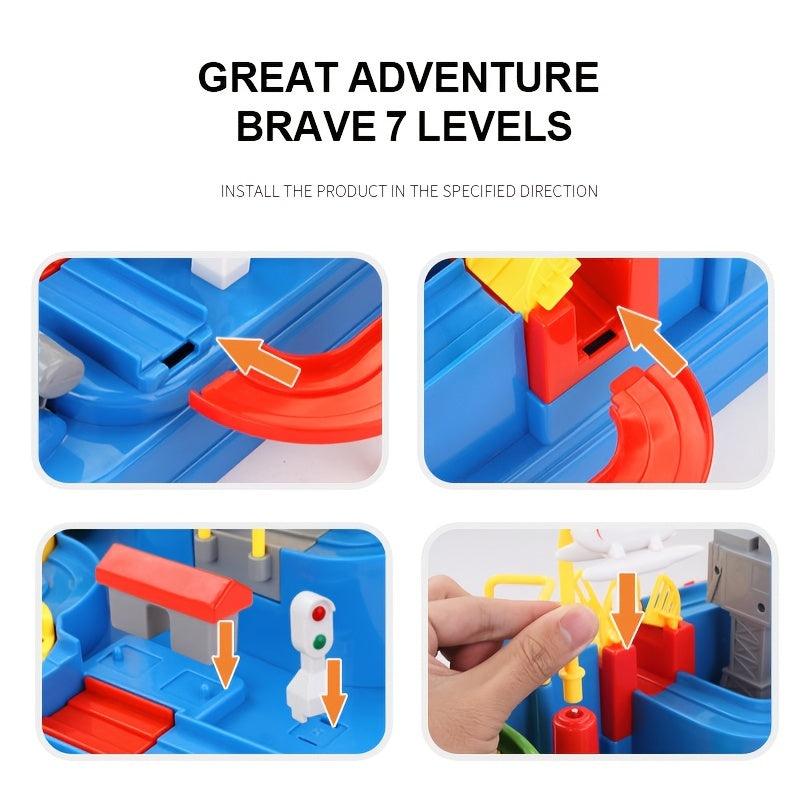 4 in 1 Race Track Car Adventure Set Educational Toys for 3 6 Year Old