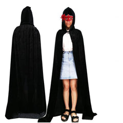 Golden Velvet Hooded Cloak for Witch Cosplay - Halloween Masquerade Costume