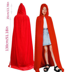 Golden Velvet Hooded Cloak for Witch Cosplay - Halloween Masquerade Costume