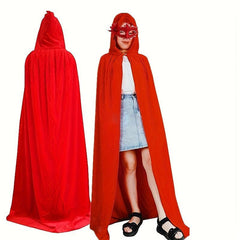 Golden Velvet Hooded Cloak for Witch Cosplay - Halloween Masquerade Costume