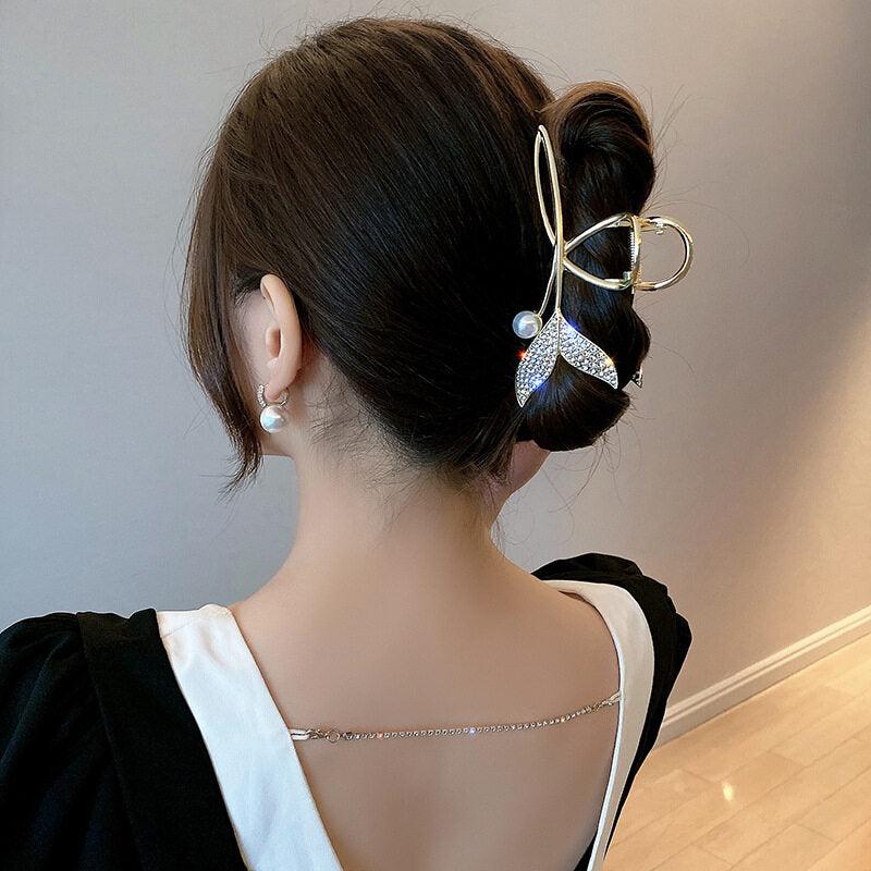 Rhinestone Fish Tail Hair Clips for Women Girls Hair Accessories