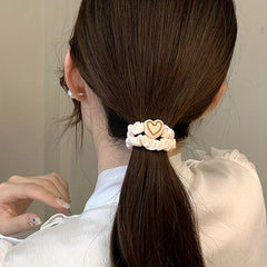 10PCS Coffee Love Pendent Hair Tie Girl Bowknot Elastic Rubber Hair Bands