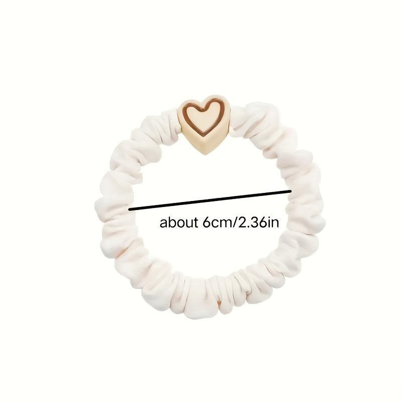 10PCS Coffee Love Pendent Hair Tie Girl Bowknot Elastic Rubber Hair Bands