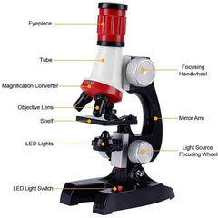 Kids Microscope Kit LED 100 1200X Biological Microscope