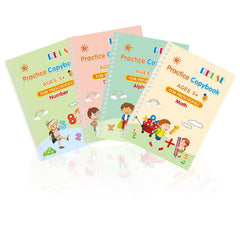 4 Piece Kindergarten School Supplies Set - Reusable Digital Calligraphy Textbook