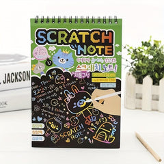 Rainbow Scratch Art Kit for Children's Sketch Notepad
