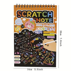 Rainbow Scratch Art Kit for Children's Sketch Notepad