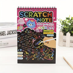 Rainbow Scratch Art Kit for Children's Sketch Notepad