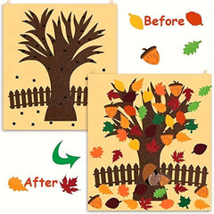 Thanksgiving Felt Hanging Decoration DIY Toy Autumn Maple Leaf Tree