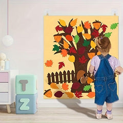 Thanksgiving Felt Hanging Decoration DIY Toy Autumn Maple Leaf Tree