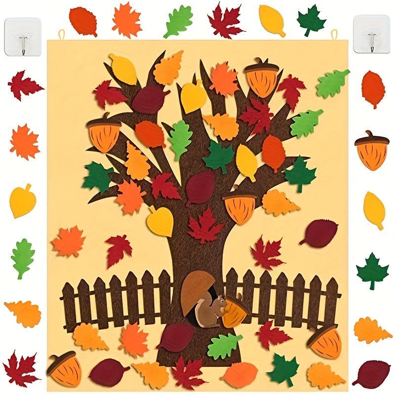 Thanksgiving Felt Hanging Decoration DIY Toy Autumn Maple Leaf Tree
