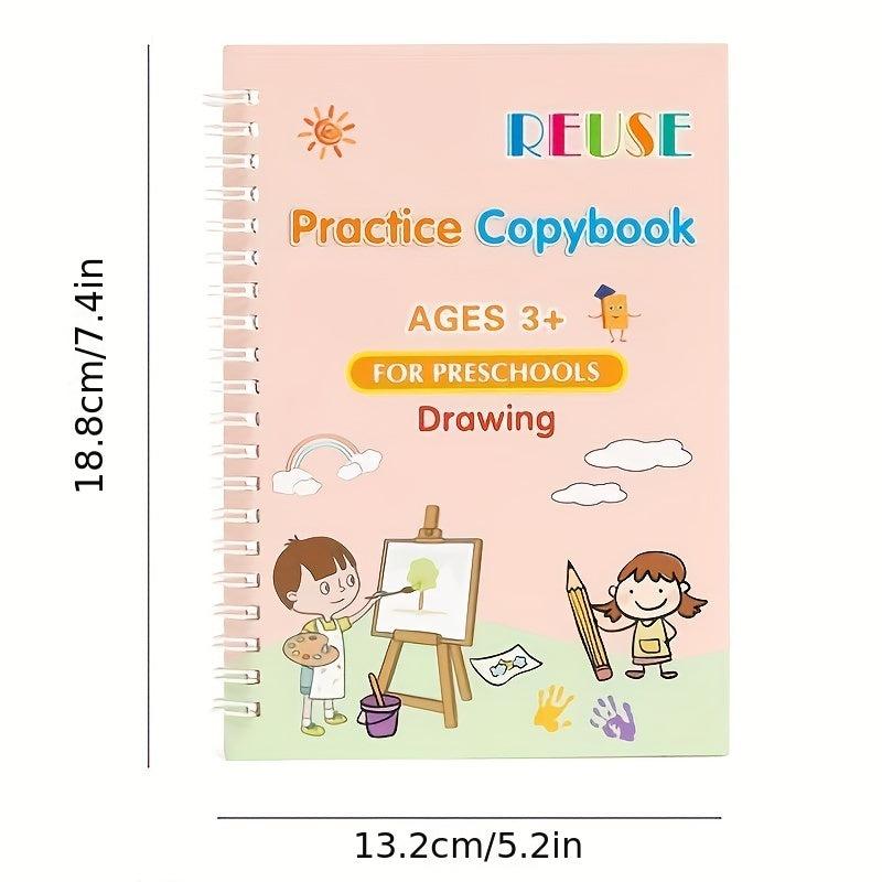 4pcs Magic Kids Reusable Practice Board for Handwriting English Characters