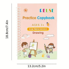 4pcs Magic Kids Reusable Practice Board for Handwriting English Characters