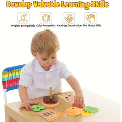 LZOY Wooden Burger Stacking Toys for Toddlers