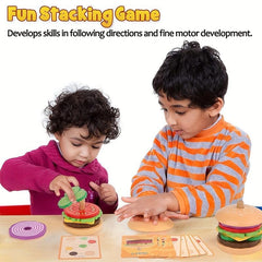 LZOY Wooden Burger Stacking Toys for Toddlers