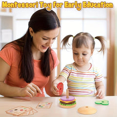 LZOY Wooden Burger Stacking Toys for Toddlers