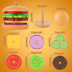 LZOY Wooden Burger Stacking Toys for Toddlers