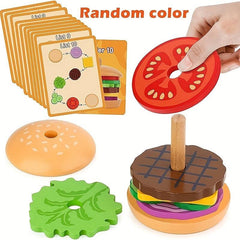 LZOY Wooden Burger Stacking Toys for Toddlers