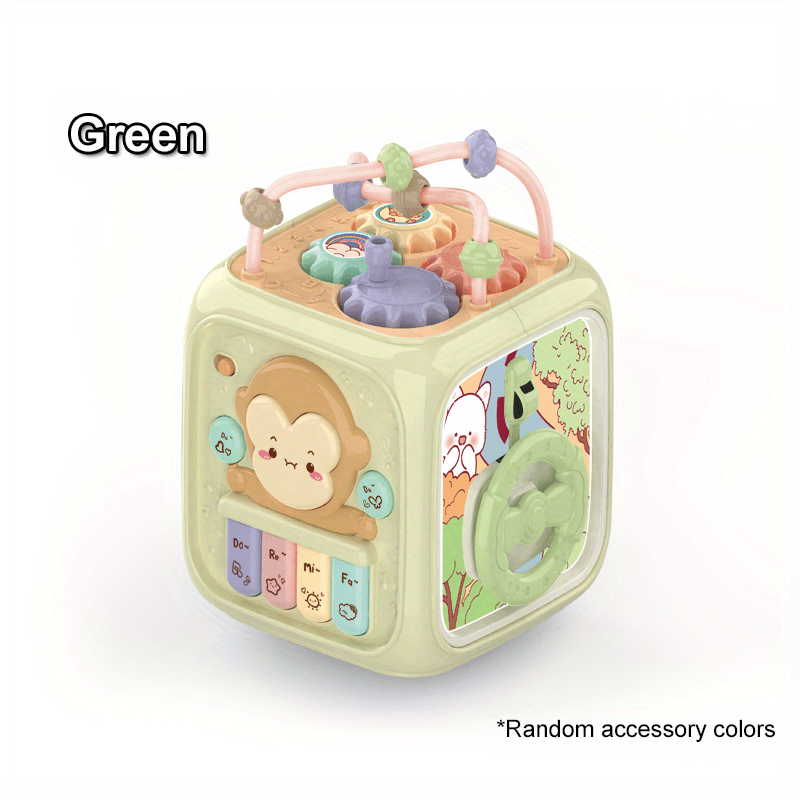 7 In 1 Activity Cube Puzzle Toy With Fine Motor Skills Shape Matching Music