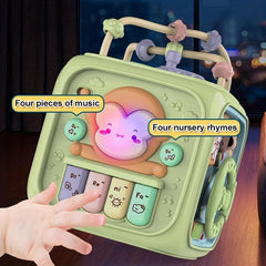 7 In 1 Activity Cube Puzzle Toy With Fine Motor Skills Shape Matching Music