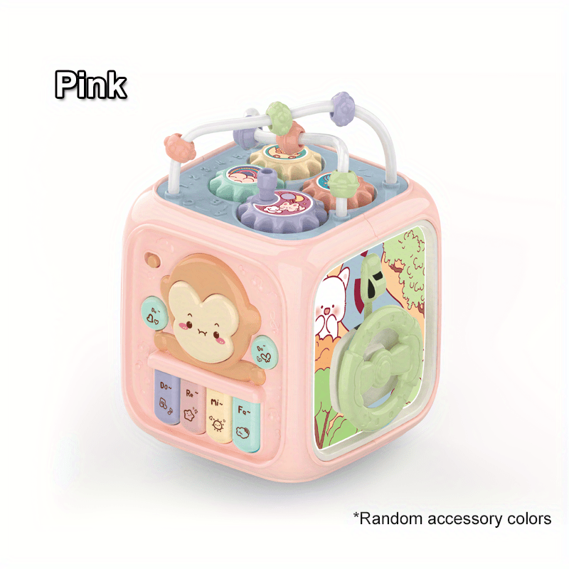 7 In 1 Activity Cube Puzzle Toy With Fine Motor Skills Shape Matching Music