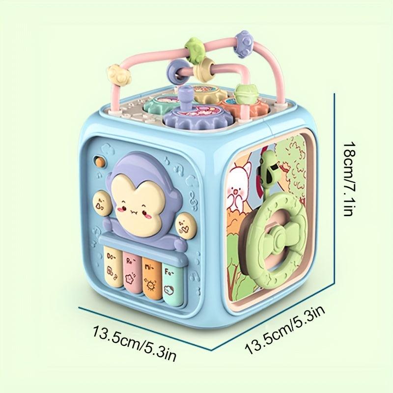 7 In 1 Activity Cube Puzzle Toy With Fine Motor Skills Shape Matching Music