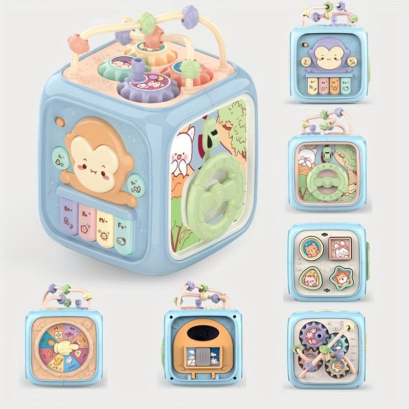 7 In 1 Activity Cube Puzzle Toy With Fine Motor Skills Shape Matching Music