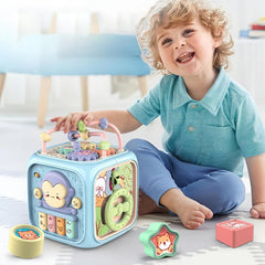 7 In 1 Activity Cube Puzzle Toy With Fine Motor Skills Shape Matching Music