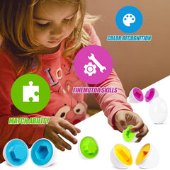 12pcs Matching Eggs Set Easter Egg & Shape Recognition Sorter Skills Toys