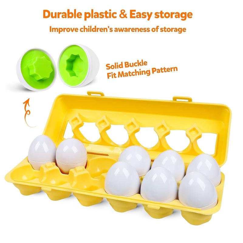 12pcs Matching Eggs Set Easter Egg & Shape Recognition Sorter Skills Toys