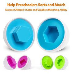 12pcs Matching Eggs Set Easter Egg & Shape Recognition Sorter Skills Toys
