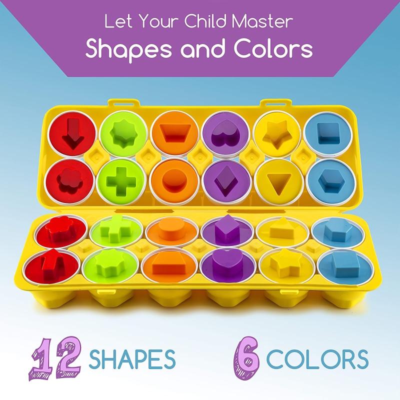 12pcs Matching Eggs Set Easter Egg & Shape Recognition Sorter Skills Toys