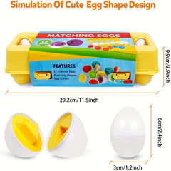 12pcs Matching Eggs Set Easter Egg & Shape Recognition Sorter Skills Toys